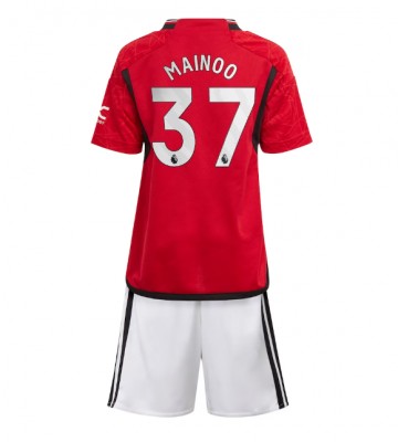 Manchester United Kobbie Mainoo #37 Hjemmebanesæt Børn 2023-24 Kort ærmer (+ korte bukser)